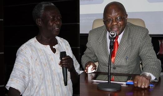 Mr. Philip Gwage, former UNFCCC Focal Point of Uganda (left) and Mr. Michael Nkalubo, Commissioner for Meteorology, Ministry of Water and Environment (right)