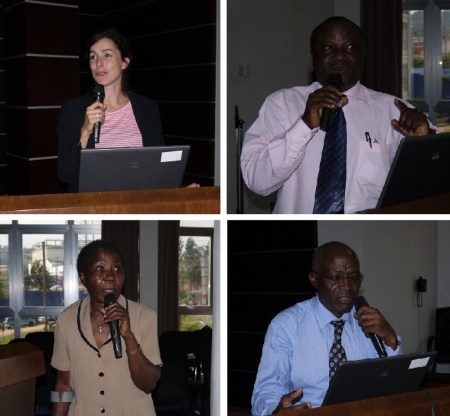 Ms. Amrei Horstbrink, UN CC:Learn Secretariat; Mr. Patrick Sempala, Principal Education Officer, Ministry of Education and Sports; Ms. Prossy Mwoyla, Curriculum Specialist and Coordinator, Climate Change Education, the National Curriculum Development Center; Prof. John Kaddu (from upper left to lower right)