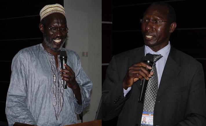 Eng. Dr. Adam Sebbit, Department of Mechanical Engineering (left) and Mr. Paul Isabirye, Coordinator, Climate Change Unit, Ministry of Water and Environment and National Coordinator for the UN CC:Learn Project (right)