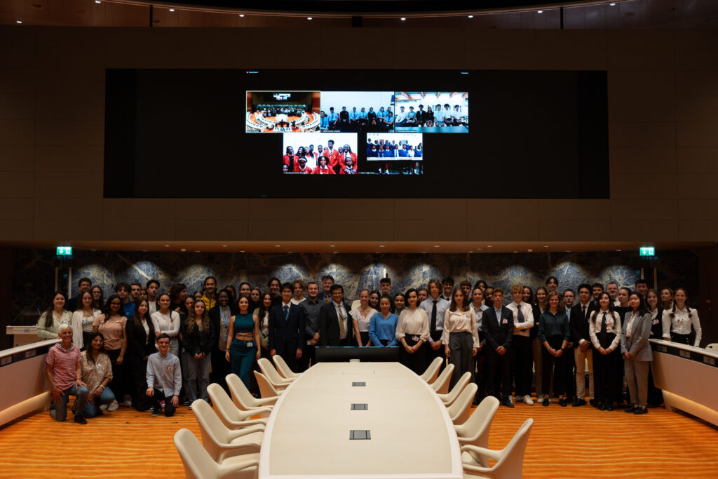  Group picture of the Global YCD at Palais des Nations. Photo: Lorenzo Franchi / UN CC:Learn