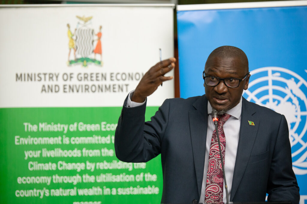 Minister of Green Economy and Environment, at the launch event of the FACE-NDC Project. Photo: Lorenzo Franchi / UN CC:Learn