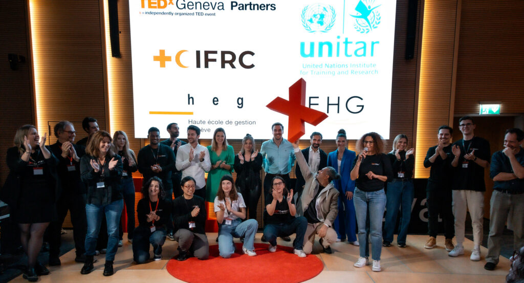 The TEDxGeneva team, speakers, and volunteers at the TEDxGeneva Breathing edition.