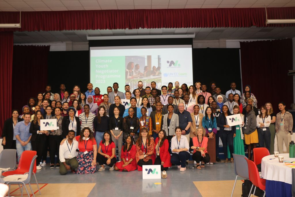 Climate Youth Negotiators at the simulation in Dubai, UAE, during COP28.