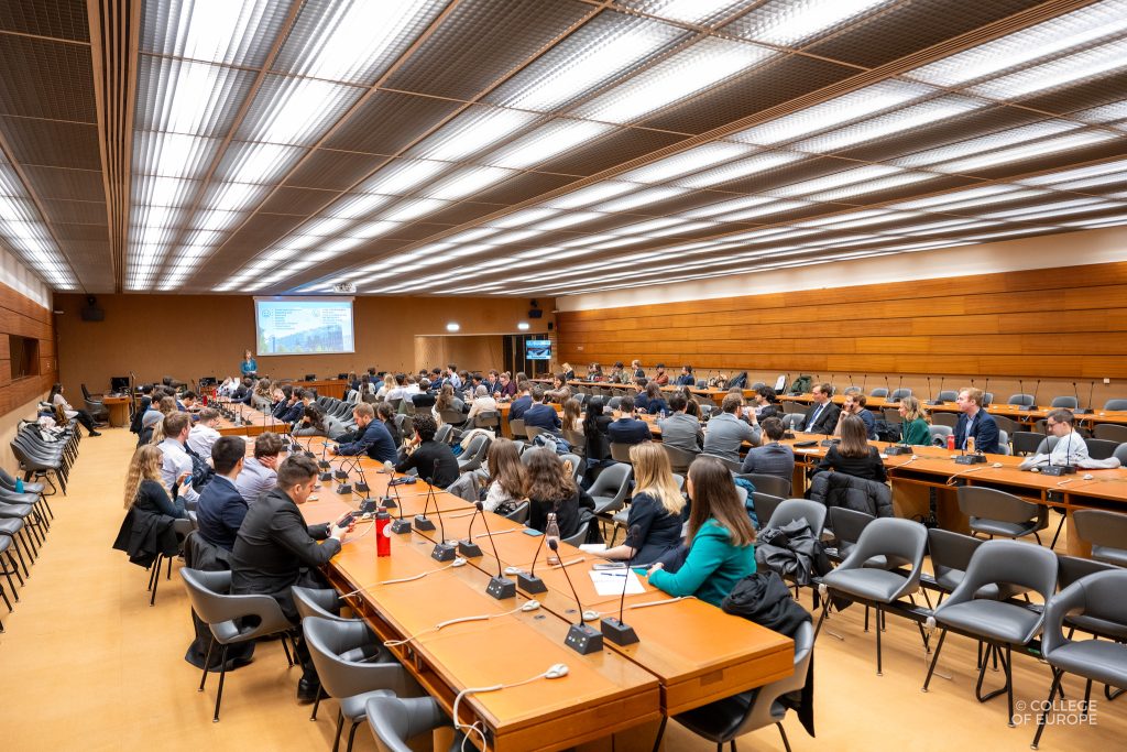 Masters Students from College of Europe during the presentation at Palais des Nations.