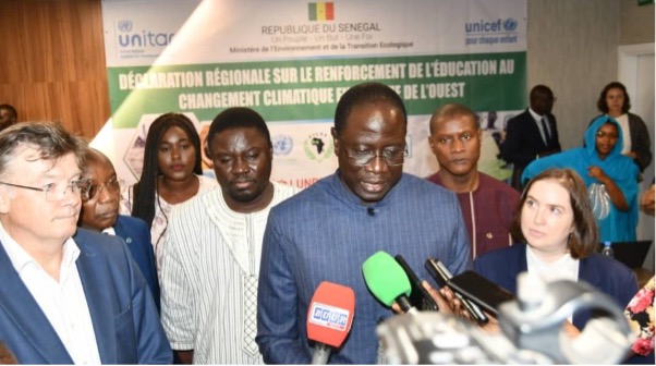 Mr. Daouda Ngom, Minister of Environment and Green Transition, giving an interview at the workshop. Photo credit: Government of Senegal