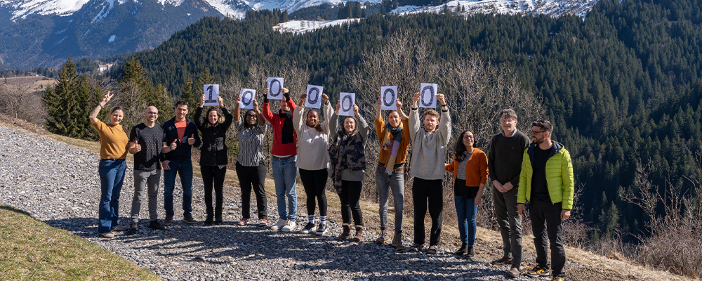 The UN CC:Learn Team celebrating the 1 million milestone. Photo credit: Lorenzo Franchi / UN CC:Learn