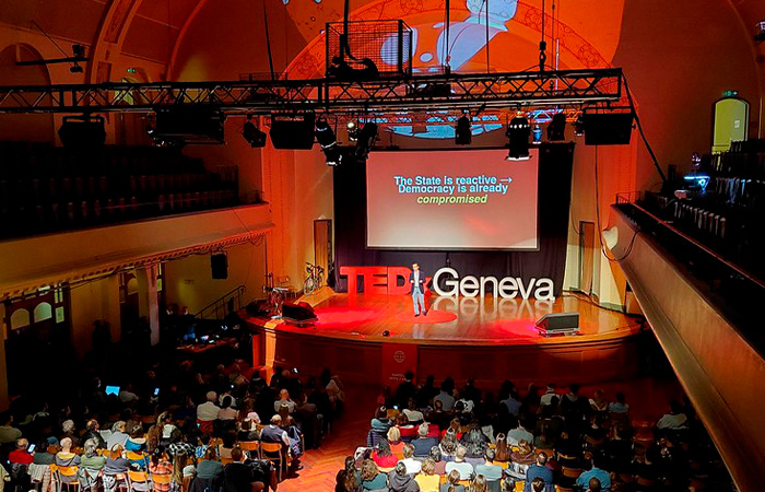 TEDxTalk during TEDxGeneva CHAOS. 